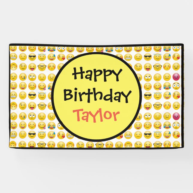 Bannière d'anniversaire d'Emoji (Horizontal)