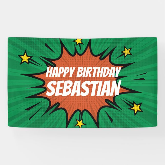 Bannière d'anniversaire du héros Green Action (Horizontal)