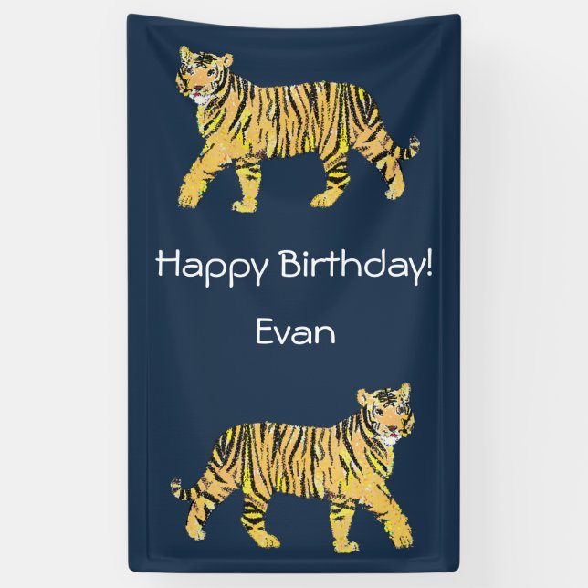 Bannière d'anniversaire du tigre (Vertical)