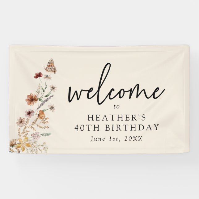 Bannière d'anniversaire élégante (Horizontal)