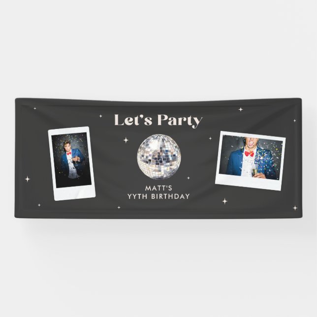 Bannière d'anniversaire élégante et moderne à boul (Horizontal)
