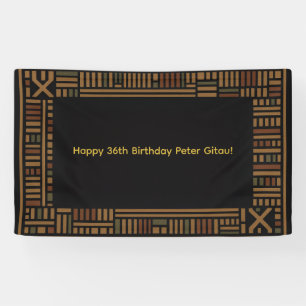 Bannière d'anniversaire en or Kente africain