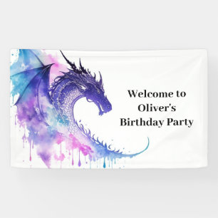 Bannière d'anniversaire Enchanted Dragon Tale