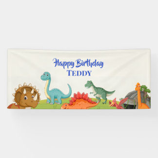 Bannière d'anniversaire Fête de fouilles de dinosa
