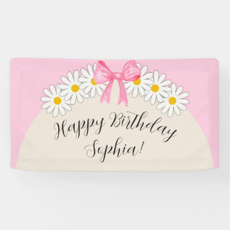 Bannière d'anniversaire Fille Fleur de marguerite