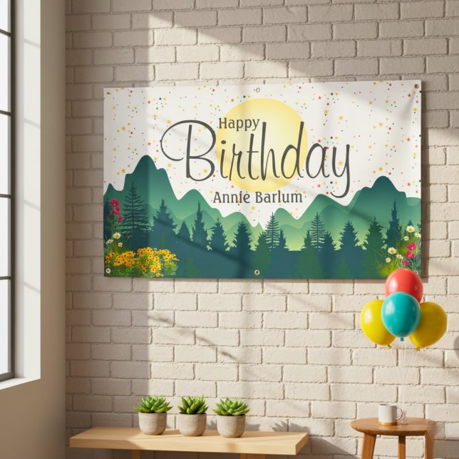 Bannière d'anniversaire "Mountain Escape" (The "Mountain Escape" Birthday Banner)
