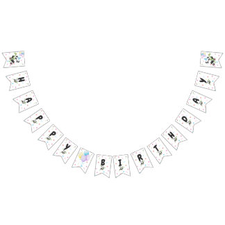 Bannière d'anniversaire Pastel Panda avec bambou, 