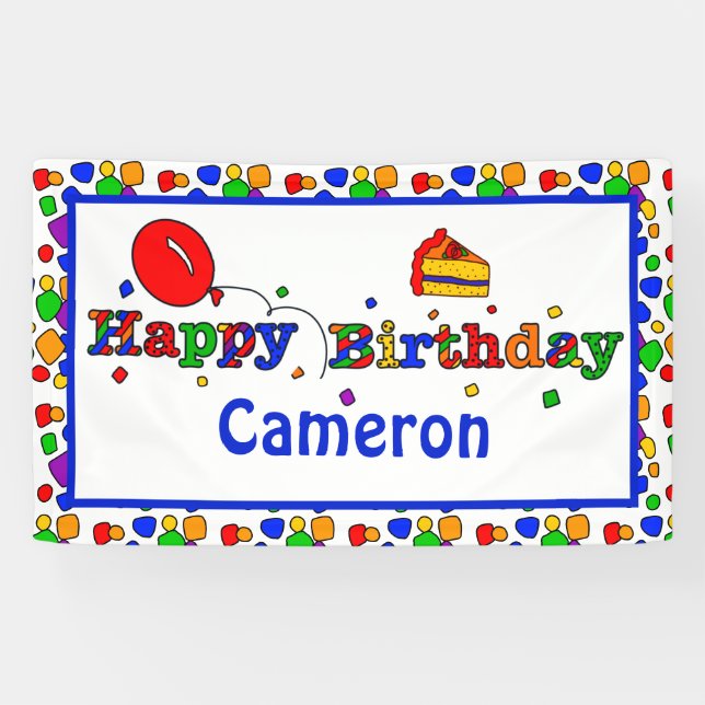 Bannière d'anniversaire personnalisée (Horizontal)