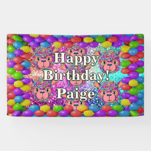 Bannière d'anniversaire personnalisée avec personn