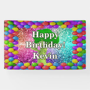Bannière d'anniversaire personnalisée avec personn