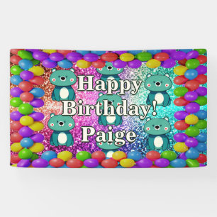Bannière d'anniversaire personnalisée avec personn
