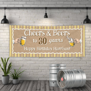 Bannière d'anniversaire personnalisée Cheers & Bee
