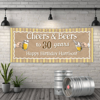 Bannière d'anniversaire personnalisée Cheers & Bee