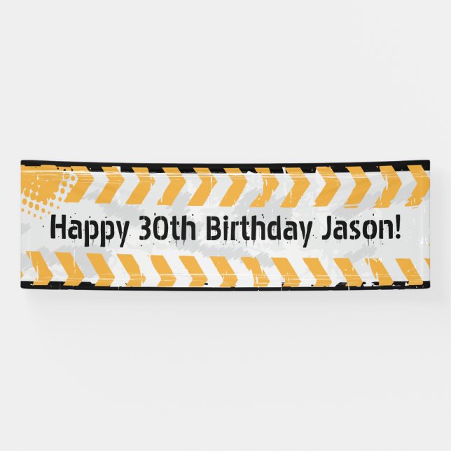 Bannière d'anniversaire personnalisée de construct (Horizontal)