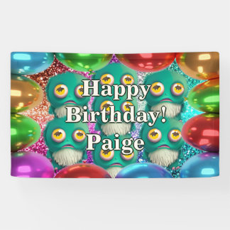 Bannière d'anniversaire personnalisée de personnag