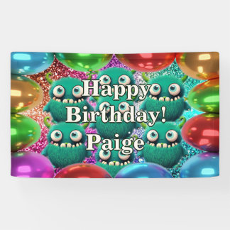 Bannière d'anniversaire personnalisée de personnag
