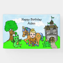 Bannière d'anniversaire personnalisée de prince au