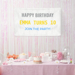 Bannière d'anniversaire Personnalisée Fête G