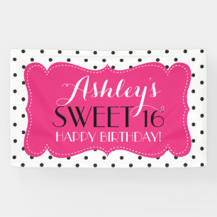 Bannière d'anniversaire personnalisée Pois Sweet 1
