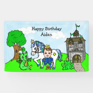 Bannière d'anniversaire personnalisée Prince aux c