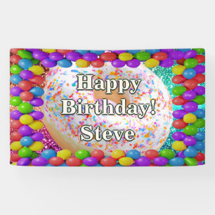 Bannière d'anniversaire personnalisées Donut