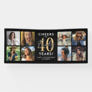 Bannière d'anniversaire photo Or pour 40 Ans