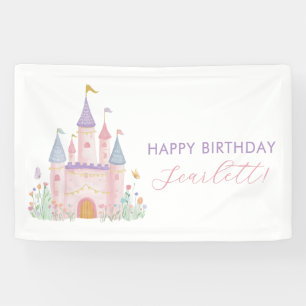 Bannière d'anniversaire pour filles Princesse Chât