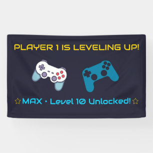 Bannière d'anniversaire pour jeux vidéo Le joueu