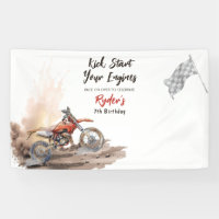 Bannière d'anniversaire pour moto tout-terrain tou