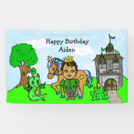 Bannière d'anniversaire Prince personnalisée