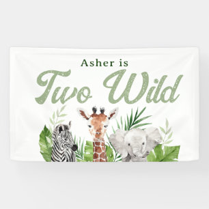 Bannière d'anniversaire Safari Animaux