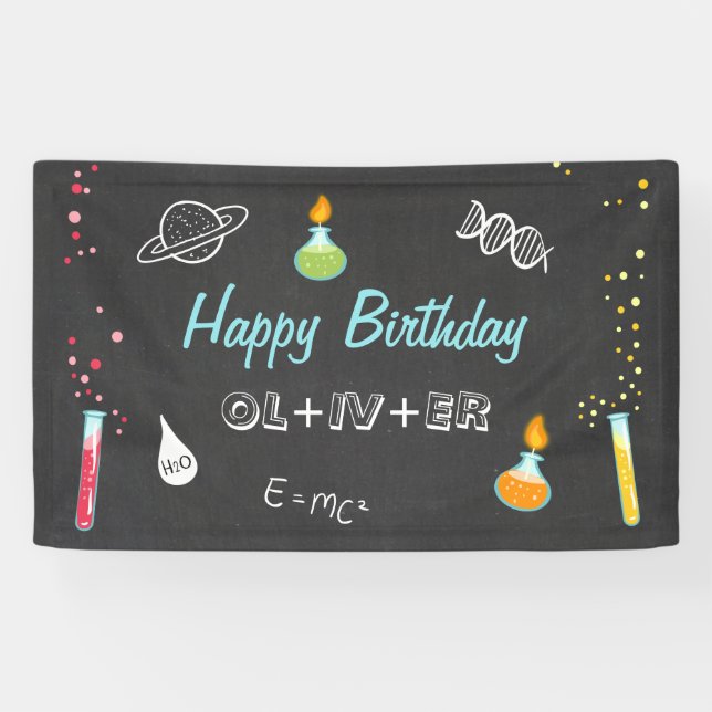 Bannière d'anniversaire scientifique Expérience La (Horizontal)
