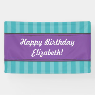 Bannière d'anniversaire turquoise violet Aqua Blue