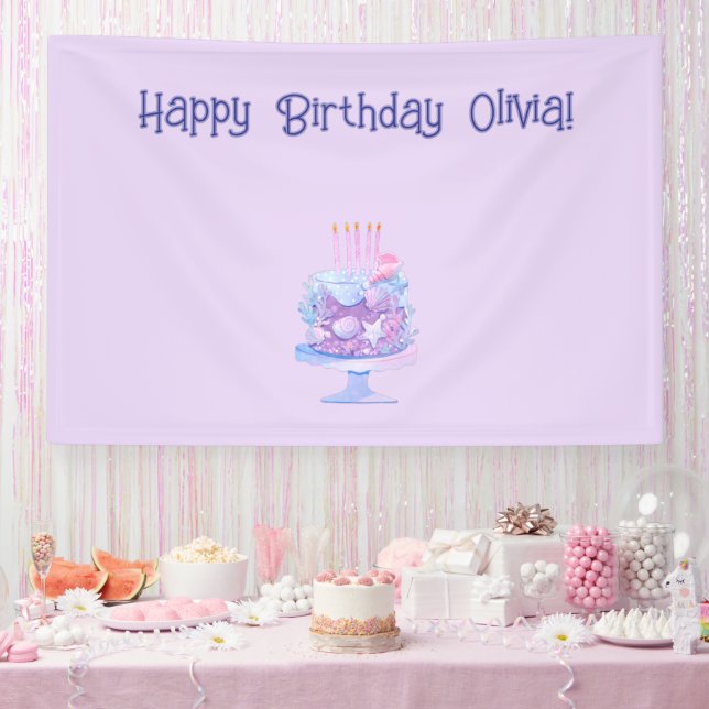 bannière d'anniversaire violet personnalisée (Fête)