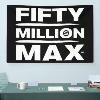 Bannière de 50 millions de maxi™ en logo blanc 4" 