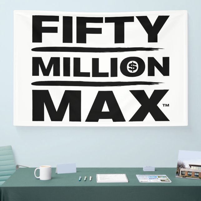 Bannière de 50 millions de maxi™ en logo blanc 4"  (Salon professionnel)