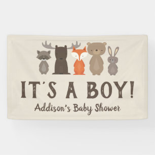 Bannière de Baby shower à thème Woodland Gros