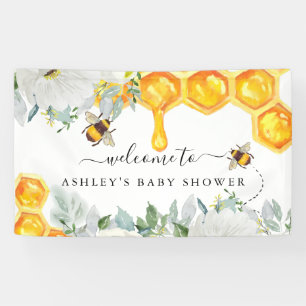 Bannière de Baby Shower Abeille Bourdon à Motif