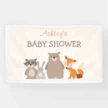 Bannière de Baby shower animal de bois Forest Cute