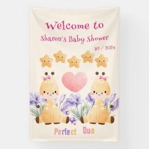 Bannière de Baby shower de la Giraffe Cute   Baby 