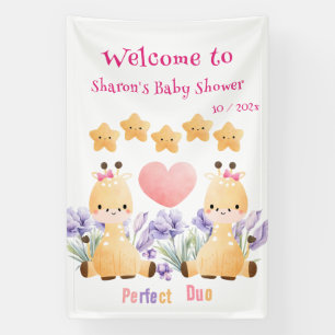 Bannière de Baby shower de la Giraffe Cute Baby