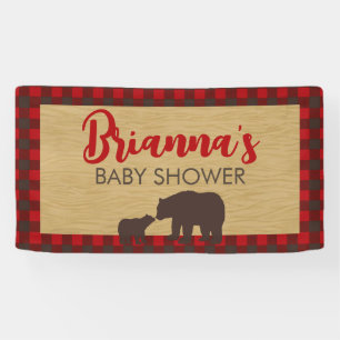 Bannière de Baby shower de l'ours maman