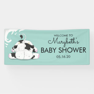 Bannière de Baby shower de petite vache