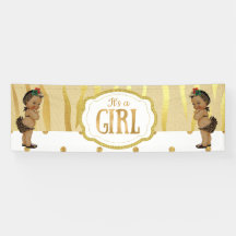 Bannière de Baby shower d'impression Gold Sparkle