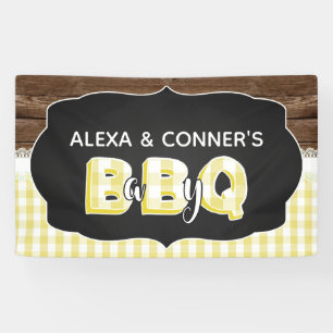 Bannière de baby shower du bébé Q - jaune