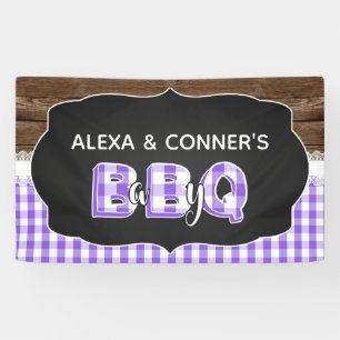 Bannière de baby shower du bébé Q - pourpre
