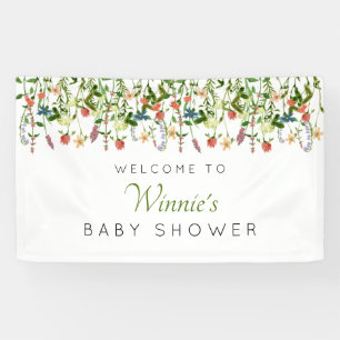 Bannière de Baby shower fleur sauvage Boho