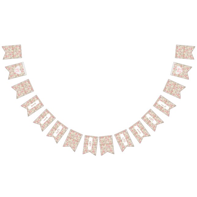 Bannière de Baby shower Rustique en bois rose (Tout)