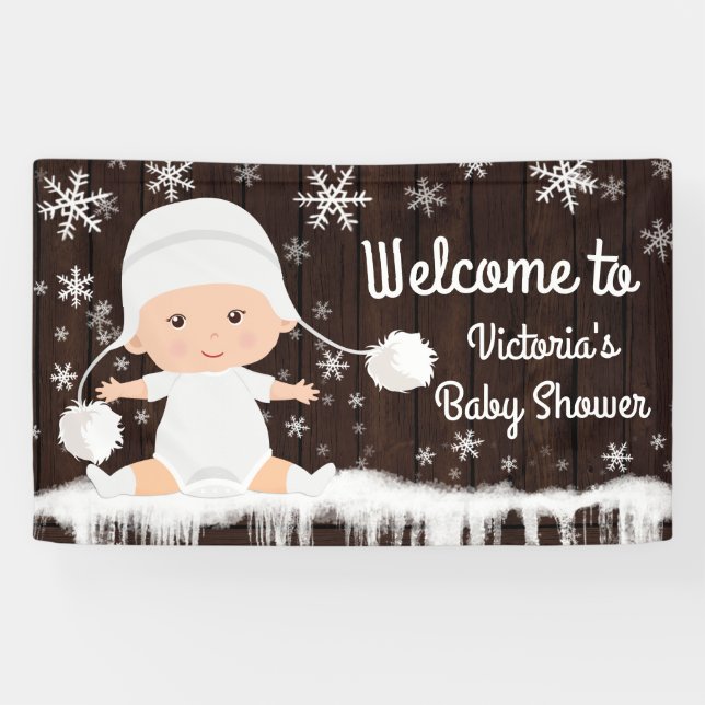 Bannière de Baby shower Snowflake (Horizontal)