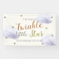 Bannière de Baby shower Twinkle Little Star Lavend